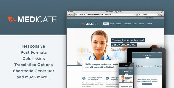 medicate responsive 12 Free & Premium Dental and Medical WordPess Themes