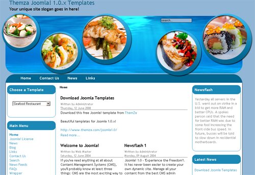 Free Joomla Restaurant Template