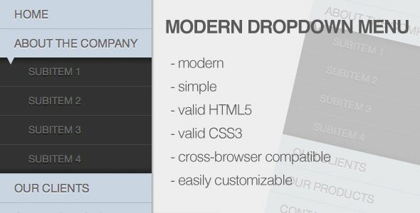modern dropdown menu