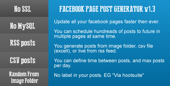 Facebook Page Post Generator