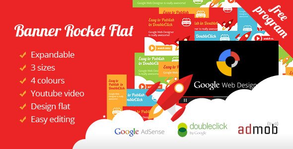 Banner Ad Rocket Flat Expandable with Youtube
