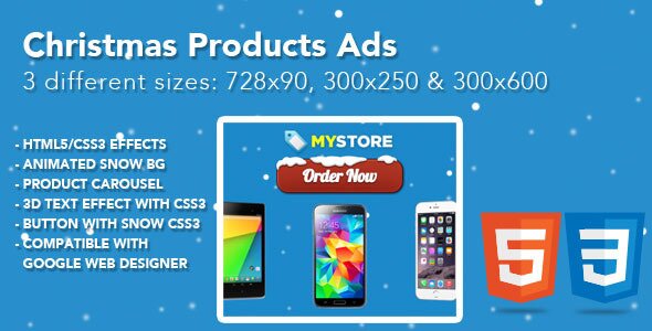 Christmas Store Ad with Dynamic Snow Background