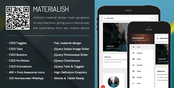 Materialish Mobile Tablet Responsive Template