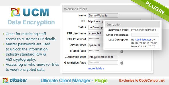 UCM Plugin Data Encryption