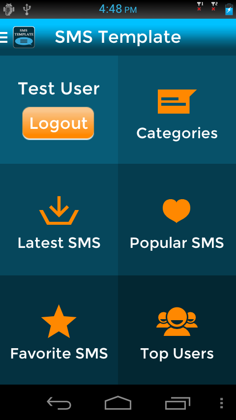 SMS Template for Android App with AdMob