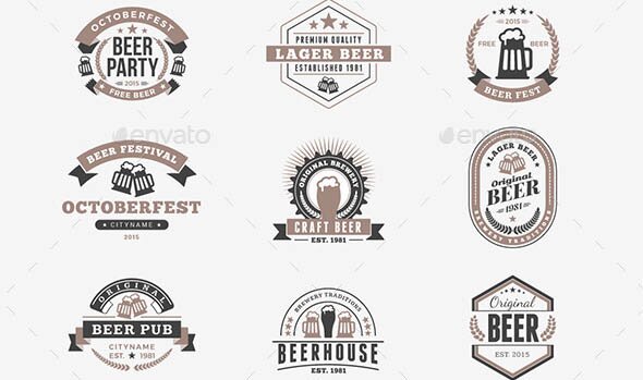 Set of Vintage Beer Badges